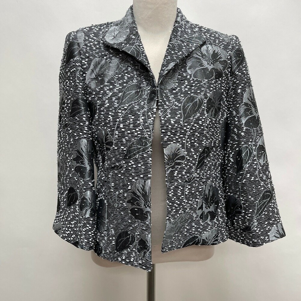 Collection by Harve Benard Women's Blazer‎ Size 4 Gray Floral Lined